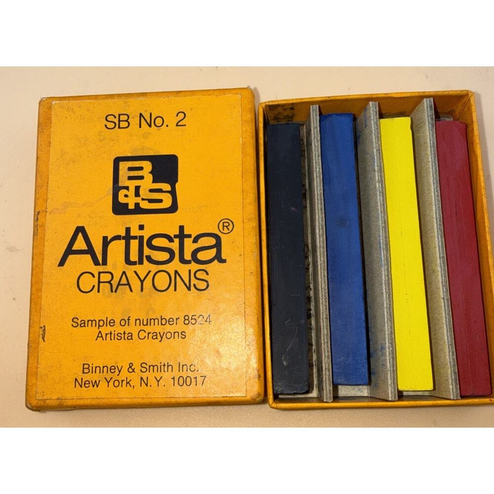 Midcentury BINNEY & SMITH ARTISTA Crayons NO. 2 Box 4-colors